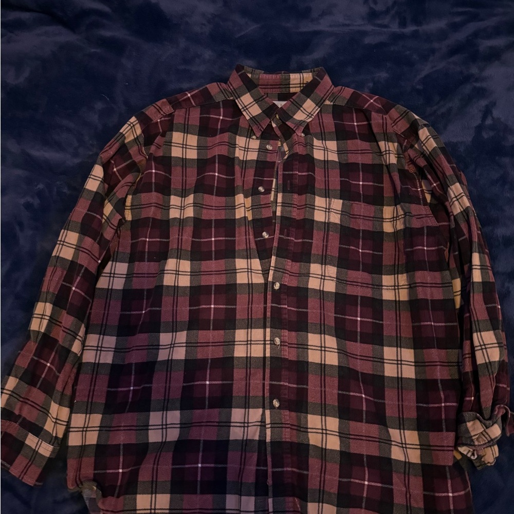 Natural Life Plaid Cardigan - Burgundy and Tan